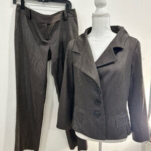 Zara Women’s Brown 2-Piece Suit Set – Blazer + Pants – Size L